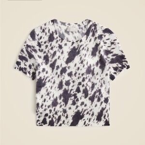 J. Crew Cashmere T-shirt in Cow Print